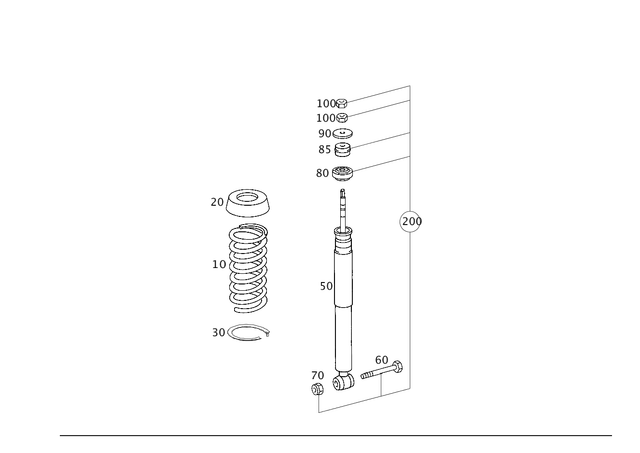 2023241904 - Springs, Suspension and Hydraulics: Rear Spring for Mercedes-Benz: 180C, C220, C230, C280, C32 AMG, C320, C350, C55 AMG, CLK430, E430 Image image