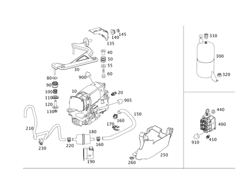 Compressor, Pressure Reservoir and Valve Unit for 2016 Mercedes-Benz E250 #0