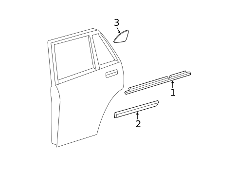 Exterior Trim - Rear Door for 2006 Toyota Highlander #0
