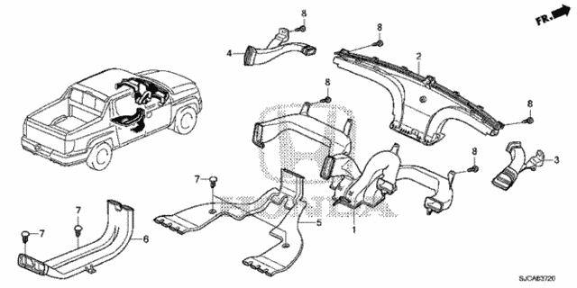 Duct for 2014 Honda Ridgeline #0