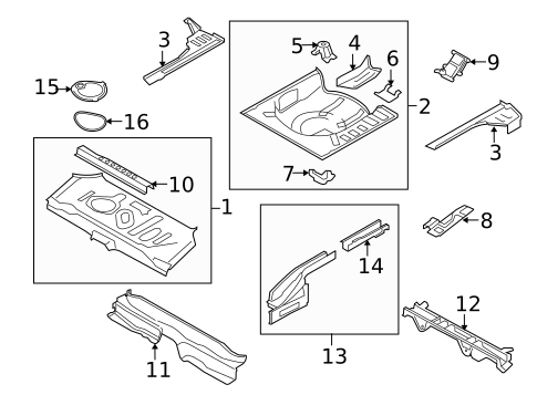 Rear Floor & Rails for 2009 Nissan Versa #0