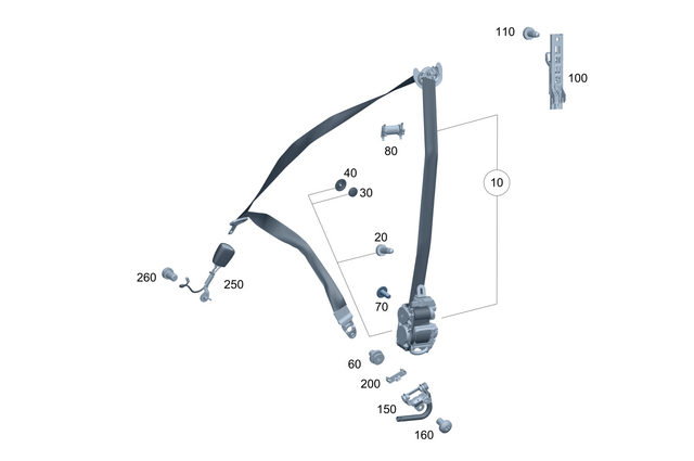 8682400 - Front Seat: Seat Belt Guide for Mercedes-Benz Image image
