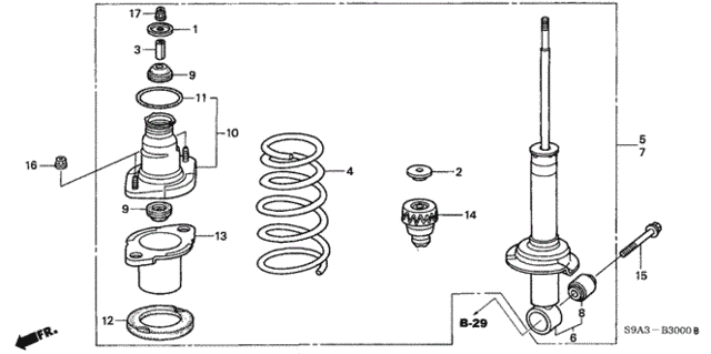 Rear Shock Absorber for 2003 Honda CR-V #0