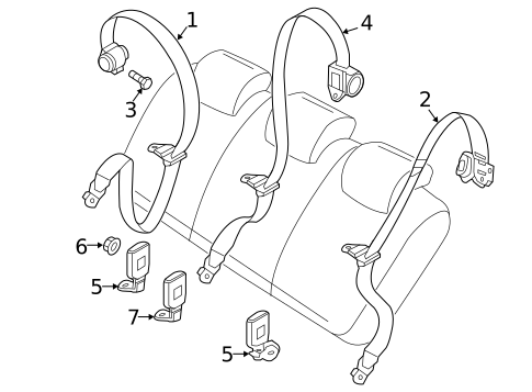 Second Row Seat Belts for 2015 Ram ProMaster City #0