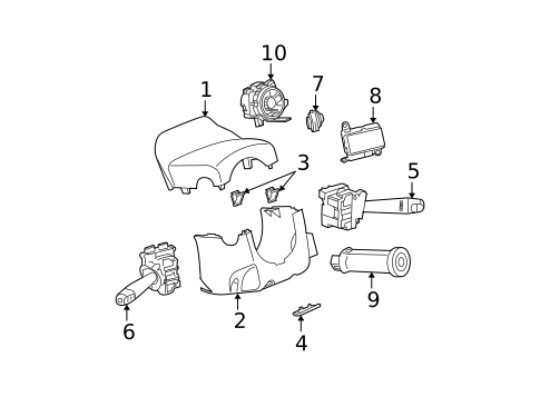 Shroud, Switches & Levers for 2004 Saturn Ion #0