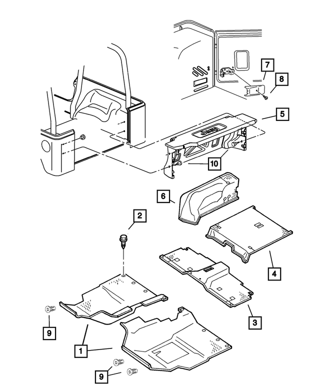 5FW50LAZAG - Interior Trim: Front Floor Carpet, Right for Mopar Image