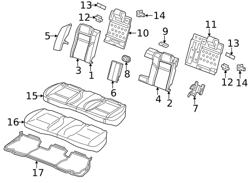 Rear Seat Components for 2012 Chrysler 300 #2