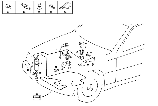 7976004303 - Chassis Sheet Metal: Tapping Screw for Mercedes-Benz: 190, 190D, 190E, E420, E430 Image image