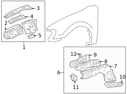 Structural Components & Rails for 2000 Toyota Corolla #0
