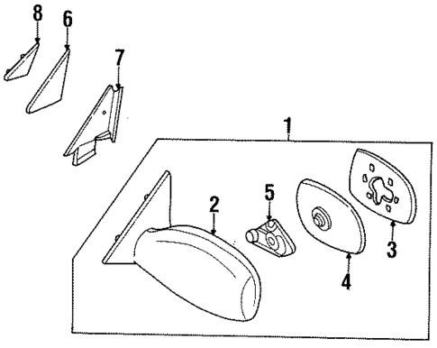 Outside Mirrors for 1997 Nissan Sentra #0