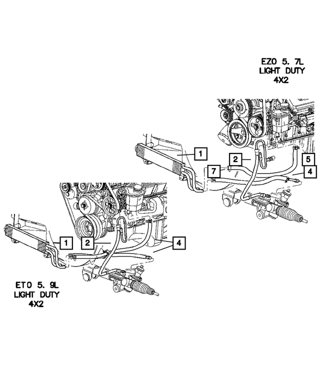 68164558AA - Steering: Power Steering Pressure Hose for Mopar Image image