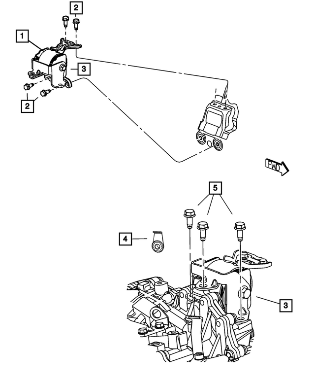 6104412AA - 2.4L Gas; Engine: Hex Head Bolt And Coned Washer, Mounting for Mopar Image image