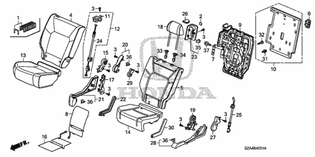 Middle Seat (R.) for 2012 Honda Pilot #0