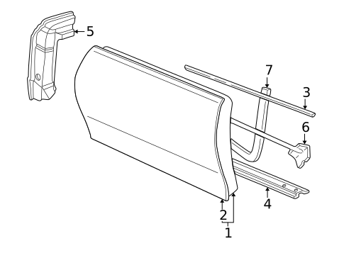 Door & Components for 1996 Pontiac Sunfire #2