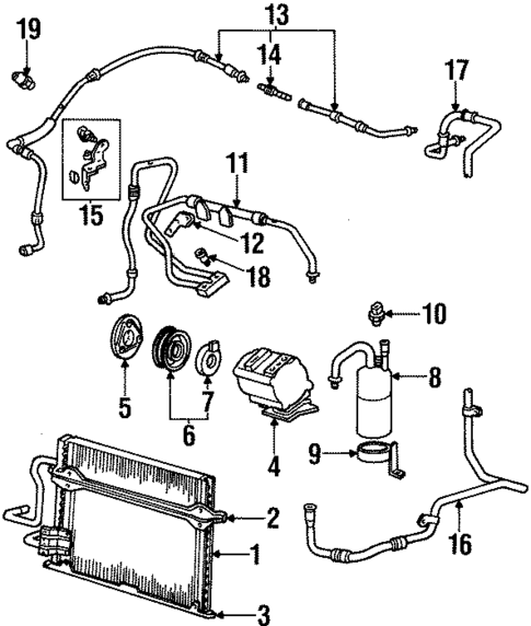 Condenser, Compressor & Lines for 1995 Mercury Mystique #0