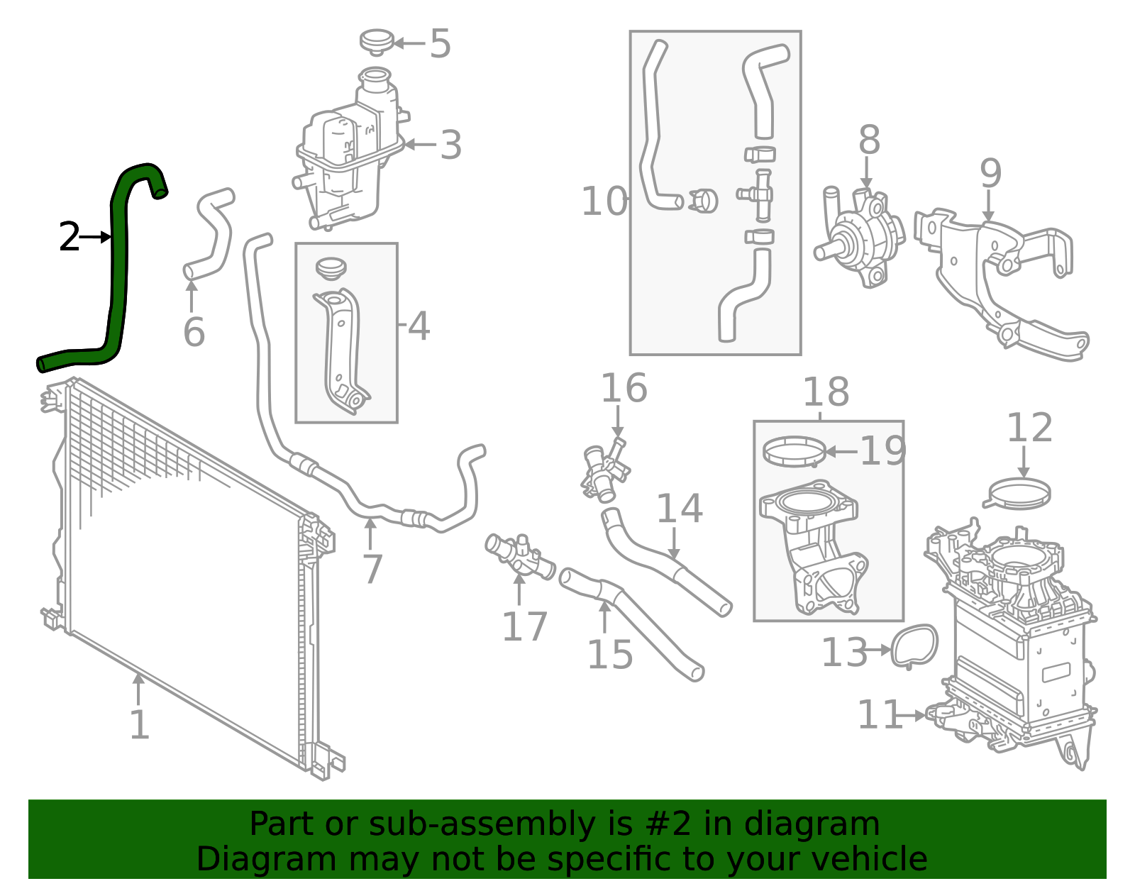 2024-2026 Toyota Grand Highlander Drive Motor Inverter Radiator Hose ...