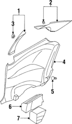 MR755726 - Body: Quarter Pillar Trim for Mitsubishi Image