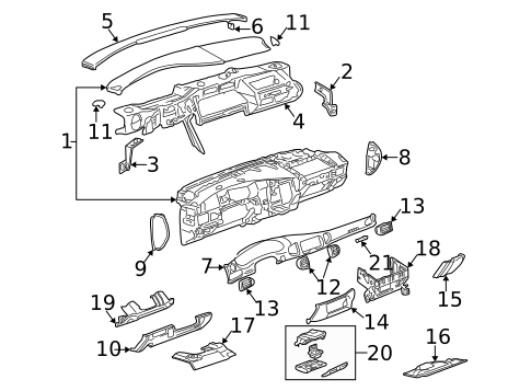 Instrument Panel Components for 2000 Buick Century #0