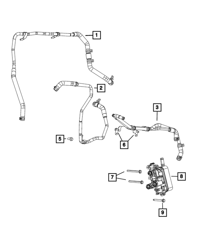 68280793AC - Cooling: Transmission Oil Cooler Hose And Tube for Mopar Image