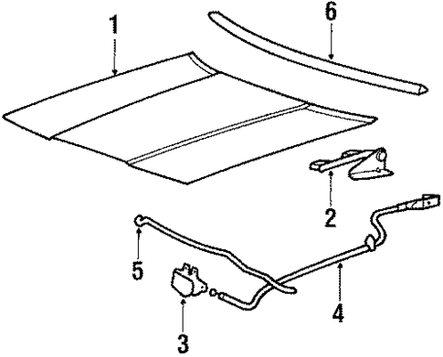 Hood & Components for 1990 Mitsubishi Sigma #0