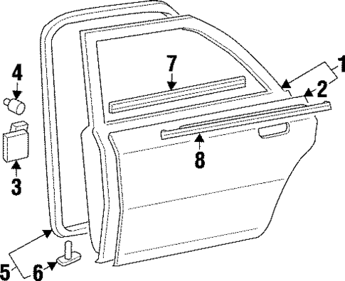 Exterior Trim - Rear Door for 1997 Mitsubishi Mirage #0