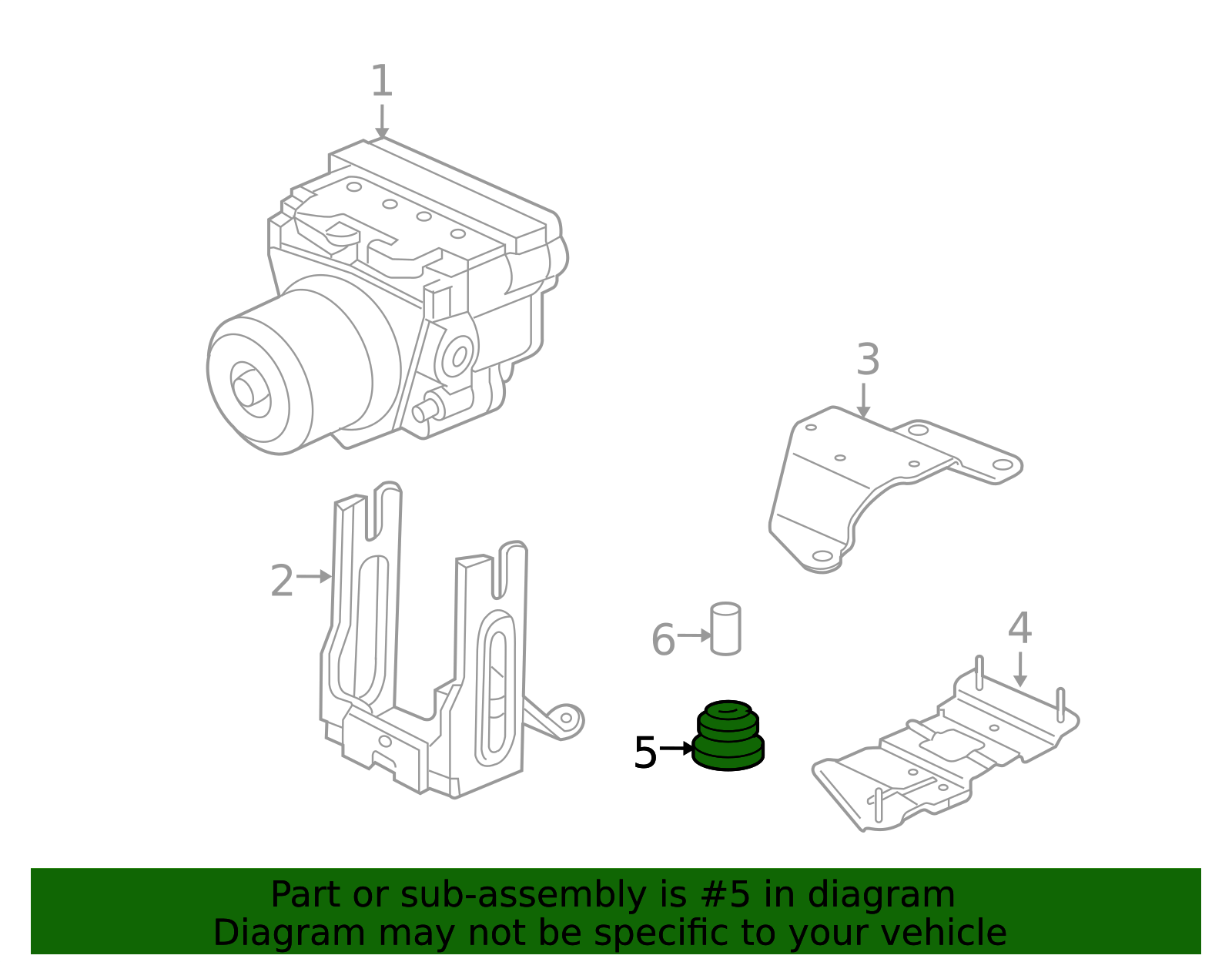 2003-2008 Honda ABS Modulator Insulator 57101-SDA-003 | Honda Factory Parts