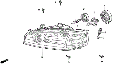 Headlight for 1998 Acura TL #0