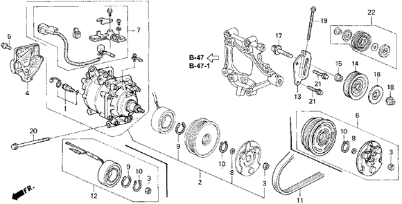 A/C Compressor (Sanden) (3) for 1995 Honda Civic #0