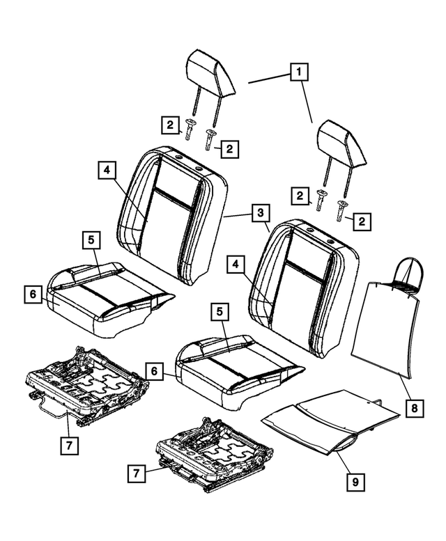 1RT35DK2AA - Interior Trim: Front Headrest for Mopar Image