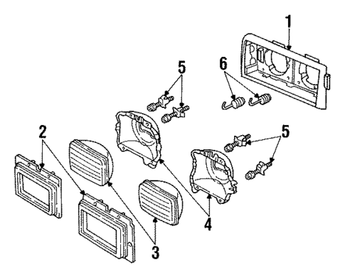Headlamp Components for 1989 Chrysler New Yorker #1