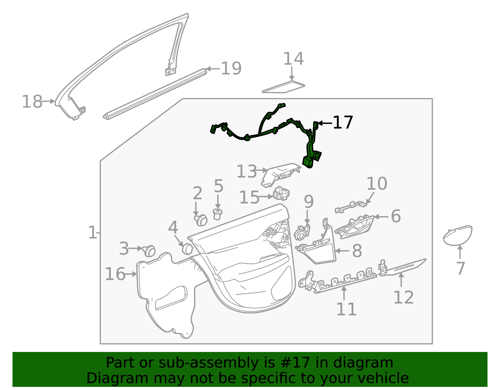 2020-2025 Cadillac CT4 Rear Driver Side Door Lock Wiring Harness