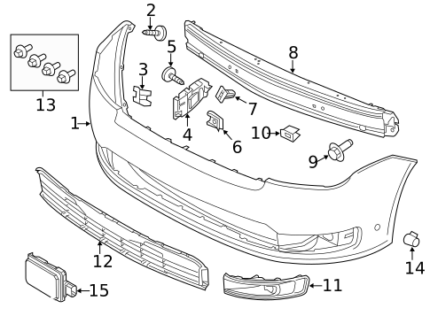 Bumper & Components - Front for 2014 Ford Flex #0