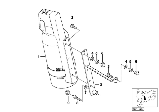 72600000335 - Frame and Mounting Parts: Installing Set Fire-Extinguisher Powder - 1 Kg for BMW-Motorrad Image