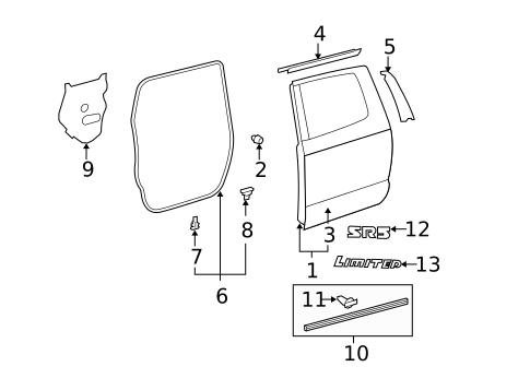 Exterior Trim - Rear Door for 2007 Toyota Tundra #0