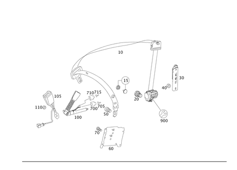 Front Seat Safety Belt for 2008 Mercedes-Benz R350 #0