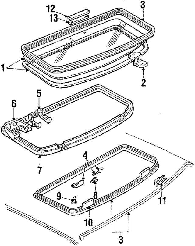 D9ZZ66502P00A - Body: Glass Assembly Retainer for Ford: Mustang | Mercury: Capri Image