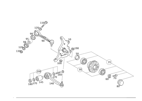 Steering Knuckle and Control Arm for 2002 Mercedes-Benz C230 #0