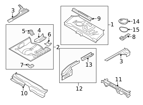 Rear Floor & Rails for 2011 Nissan Versa #0