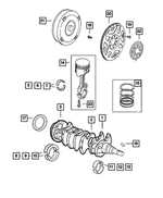 5012586AB - : Crankshaft Thrust Bearing Kit for Chrysler: PT Cruiser, Sebring, Voyager | Dodge: Caravan, Stratus | Jeep: Liberty, Wrangler Image