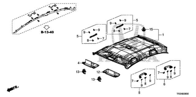 Roof Lining for 2012 Honda Civic #0