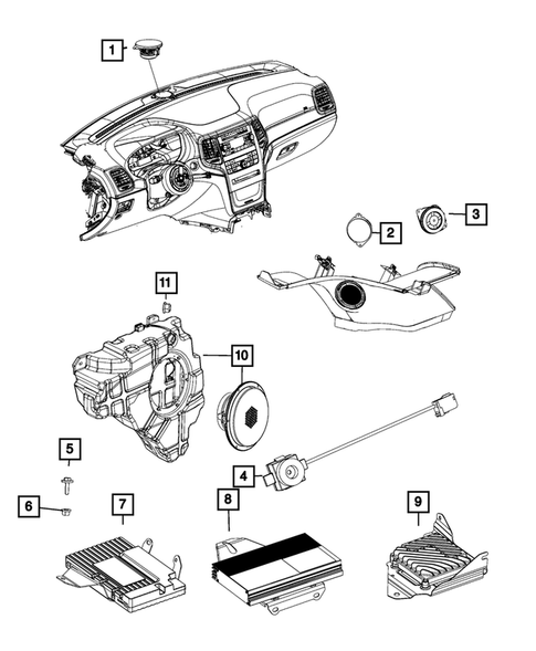 Radio, Antenna, Speakers, DVD, and Video systems for 2015 Jeep Grand Cherokee #4
