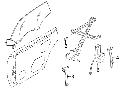 Glass - Rear Door for 2004 Subaru Baja #0
