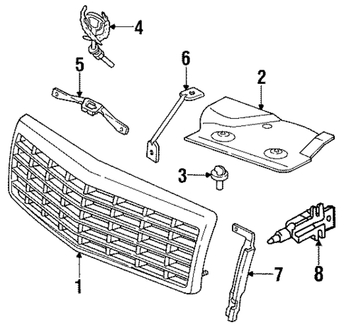Grille & Components for 1993 Cadillac Eldorado #0
