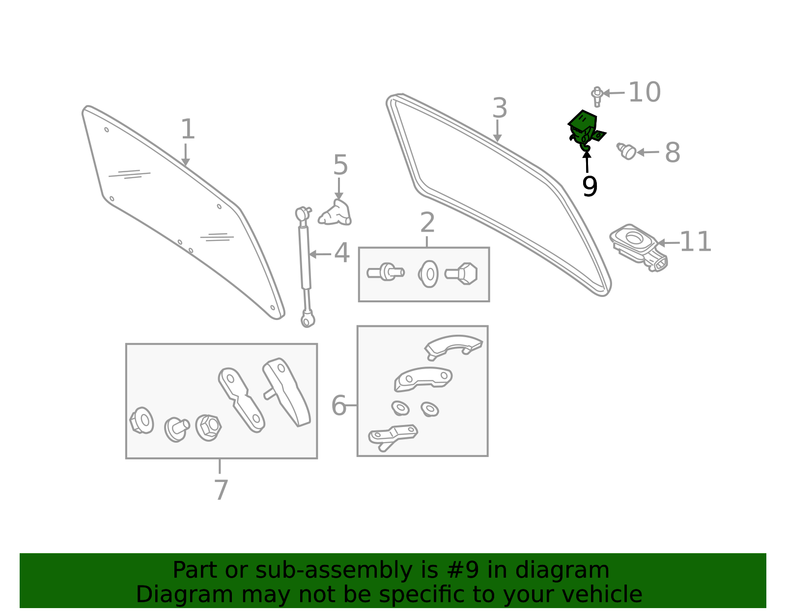 OEM Ford Escape Rear Lift Gate Glass Window Lock – 2008-2012 (8L8Z-7840860-A)
