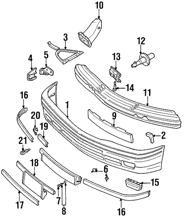 51111977107 - Body: Bumper Cover Upper Support for BMW Image