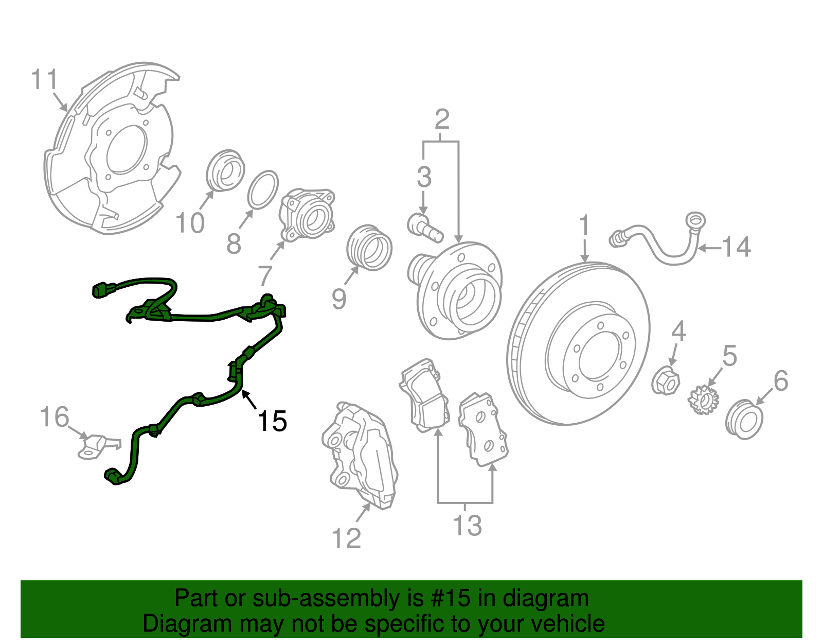 89516-04140 - ABS Wheel Speed Sensor Wiring Harness (Left