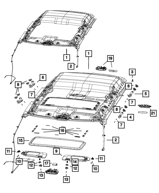 5XV95HDAAA - Interior Trim: Headliner for Jeep: Compass Image