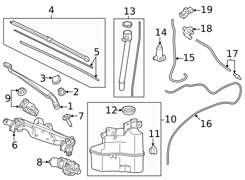 Windshield Washer & Related Components for 2023 Toyota Prius Prime #0