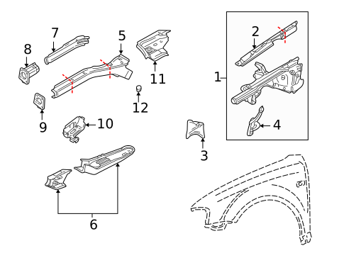 Structural Components & Rails for 2002 Volkswagen Passat #0