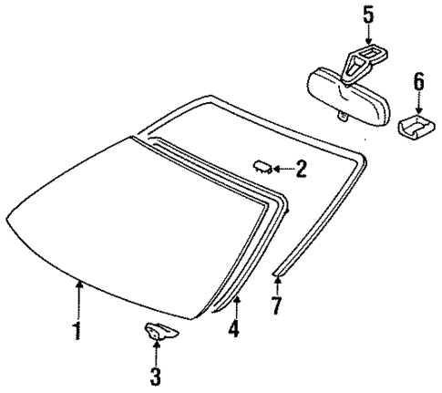 Glass - Windshield for 1997 Toyota Celica #0